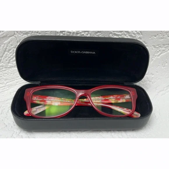 Dolce & Gabbana Opal Red Floral Print Eyeglass‎ Frame - Picture 2 of 11